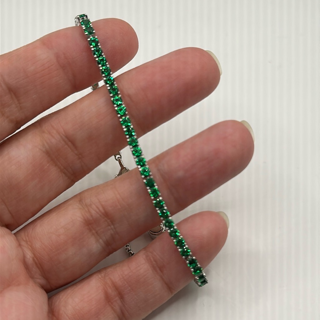 Nadri Green Cubic Zirconia Tennis Bracelet Nwt